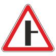 Дорожный знак 2.3.2 «Примыкание второстепенной дороги справа» (металл 0,8 мм, III типоразмер: сторона 1200 мм, С/О пленка: тип А коммерческая)